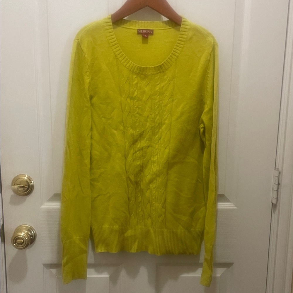 Merona Women's Bright Yellow Crew Neck Sweater